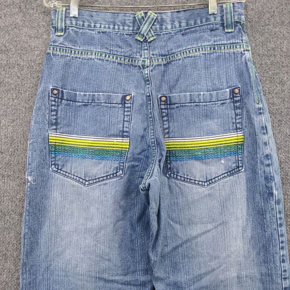 Southpole Men's Straight Jeans Size 32 Blue Embroidered 5-Pocket Medium Wash - Picture 5 of 15